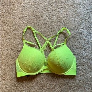 Neon yellow Victoria’s Secret bra
